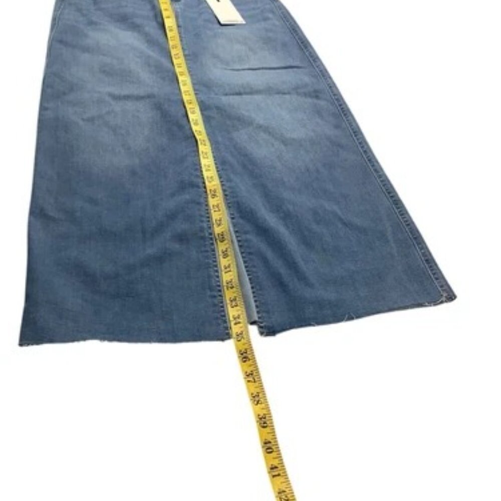 NWT Oat New York Skirt Size 28 Front Slit Midi Jean Blue Denim Womens Size 2/26 - Picture 5 of 8